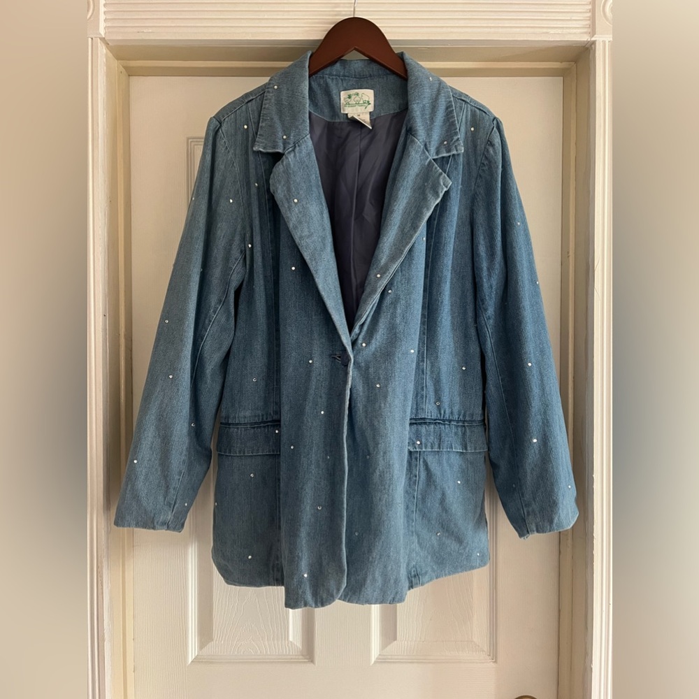 The Quacker Factory Denim Rhinestone Jacket